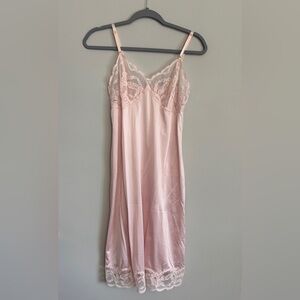 Vintage Pink Lace Slip
